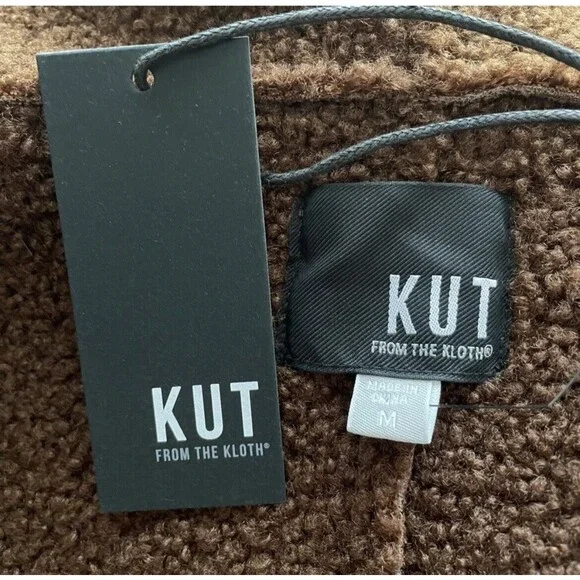 Kut from the Kloth Emelie Hooded Faux Suede Wrap Coat Women’s Sz M - Picture 9 of 12